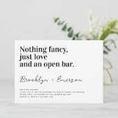 Funny Typography Black White Wedding Kaart (Staand voorkant)