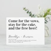Funny Typography Black White Wedding Kaart (Staand voorkant)