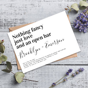 Funny Typography Black White Wedding Kaart