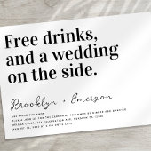 Funny Typography Black White Wedding Kaart