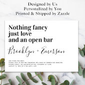 Funny Typography Black White Wedding Kaart