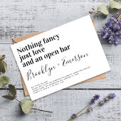 Funny Typography Black White Wedding Kaart