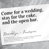 Funny Typography Black White Wedding Kaart