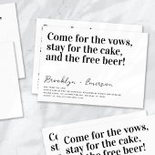 Funny Typography Black White Wedding Kaart