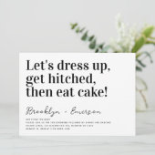 Funny Typography Black White Wedding Kaart (Staand voorkant)