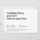 Funny Typography Black White Wedding Kaart (Voorkant)