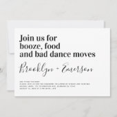 Funny Typography Black White Wedding Kaart (Voorkant)