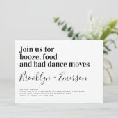 Funny Typography Black White Wedding Kaart (Staand voorkant)