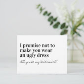 Funny Typography Bridesmaid Voorstel Aankondigingskaart (Staand voorkant)