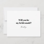 Funny Typography Bridesmaid Voorstel Kaart (Achterkant)