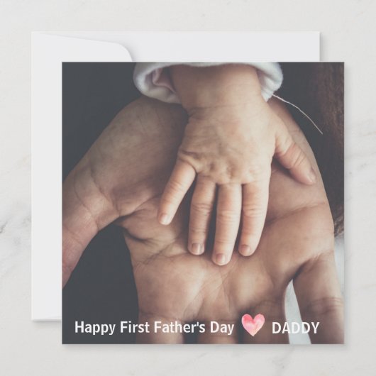 Funny Typography First Vaderdag Photo Card Notitiekaartje (Achterkant)