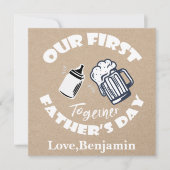 Funny Typography First Vaderdag Photo Card Notitiekaartje (Voorkant)