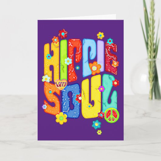 Funny Typography - HIPPIE SOUL 1 Kaart (Voorkant)