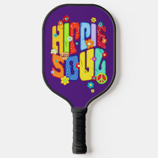 Funny Typography - HIPPIE SOUL 1 Pickleball Paddle (Voorkant)