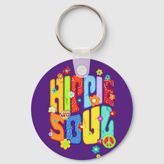 Funny Typography - HIPPIE SOUL 1 Sleutelhanger (Voorkant)
