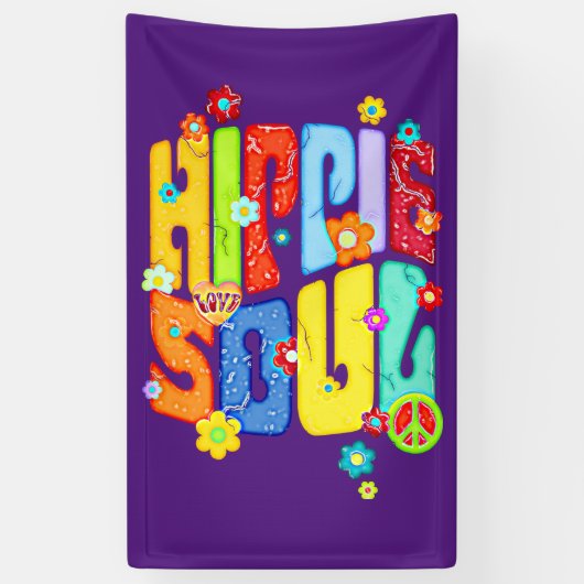 Funny Typography - HIPPIE SOUL 1 Spandoek (Verticaal)