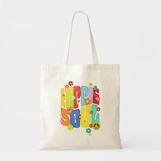Funny Typography - HIPPIE SOUL 1 Tote Bag (Voorkant)