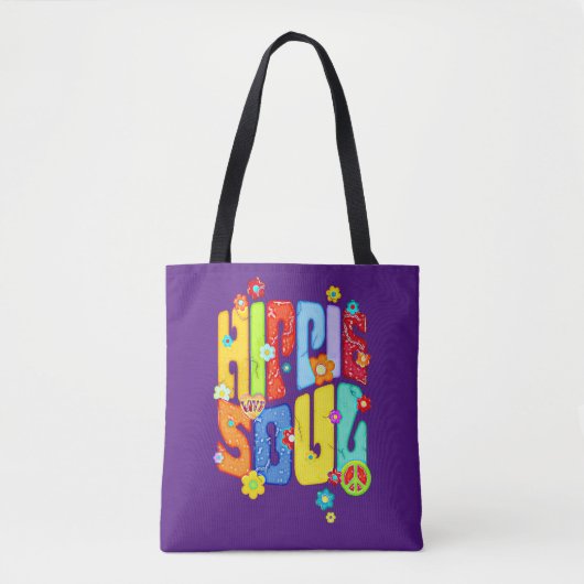 Funny Typography - HIPPIE SOUL 1 Tote Bag (Voorkant)