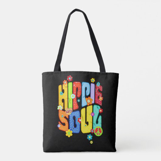 Funny Typography - HIPPIE SOUL 1 Tote Bag (Achterkant)