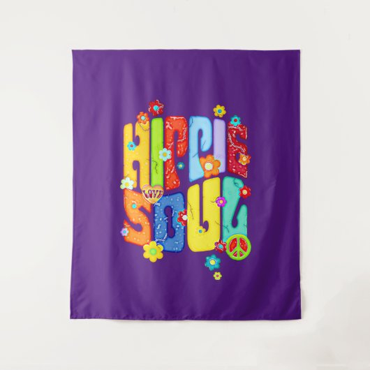 Funny Typography - HIPPIE SOUL 1 Wandkleed (Voorkant)
