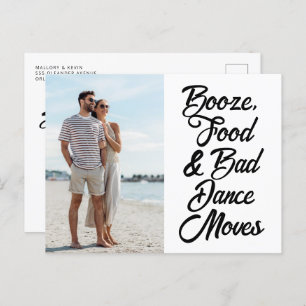 Funny Typography Photo Beach Wedding Save the Date Aankondigingskaart