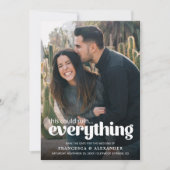 Funny Typography Photo Wedding Announement Save The Date (Voorkant)