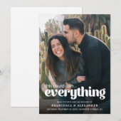 Funny Typography Photo Wedding Announement Save The Date (Voorkant / Achterkant)