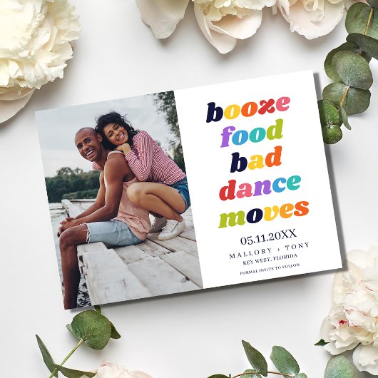 Funny Typography Photo Wedding Save the Date