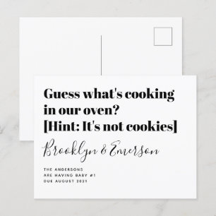 Funny Typography Pregnancy Announge Aankondigingskaart