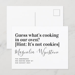 Funny Typography Pregnancy Announge Aankondigingskaart