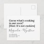 Funny Typography Pregnancy Announge Aankondigingskaart (Voorkant / Achterkant)