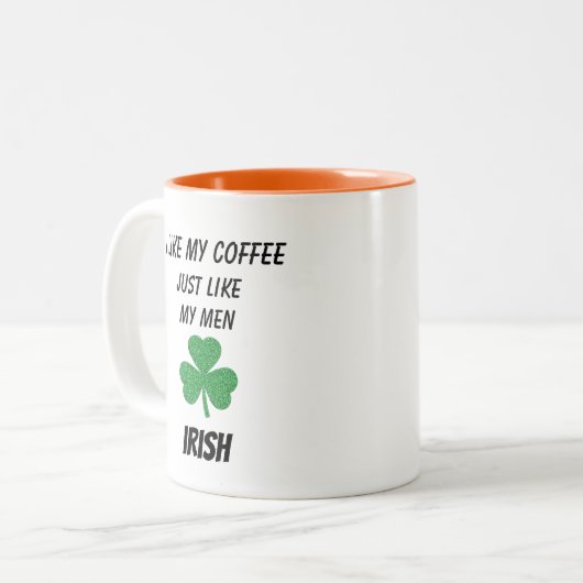 Funny Typography Quote Gezegde Irish Tweekleurige Koffiemok (Voorkant links)