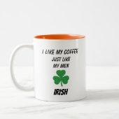 Funny Typography Quote Gezegde Irish Tweekleurige Koffiemok (Links)