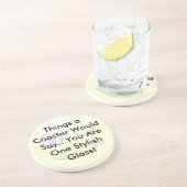 Funny Typography Quote Smiley Face Gezegde Zandsteen Onderzetter (Zijkant)