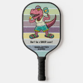 Funny Tyrannosaurus Rex Pink T-Rex Retro Custom Pickleball Paddle (Voorkant)