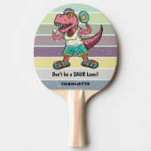 Funny Tyrannosaurus Rex Pink T-Rex Retro Custom Tafeltennisbatje (Voorkant)