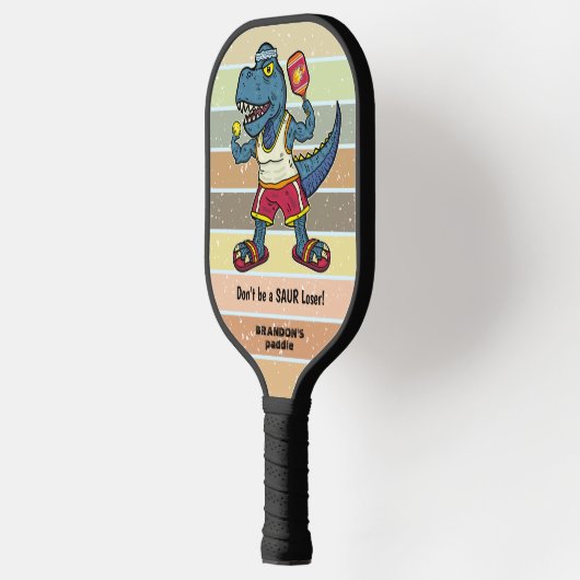 Funny Tyrannosaurus Rex Retro Saur Loser Custom Pickleball Paddle (Links)