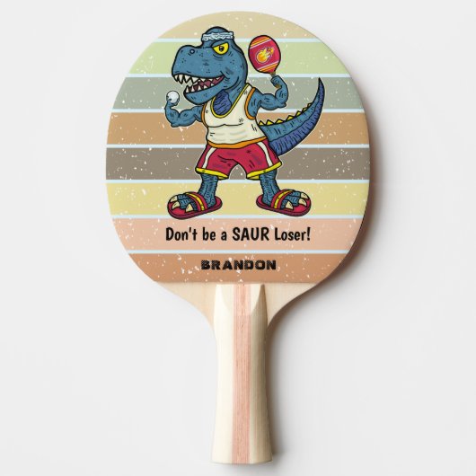 Funny Tyrannosaurus Rex Retro Saur Loser Custom Tafeltennisbatje (Voorkant)