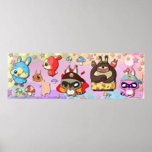 Funny TYZU Cartoon Cute Characters Kawaii Poster (Voorkant)