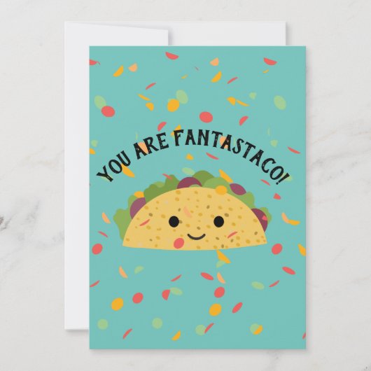 Funny U bent Fantastaco Cute Kawaii Taco Bedankkaart (Voorkant)