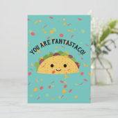Funny U bent Fantastaco Cute Kawaii Taco Bedankkaart (Staand voorkant)