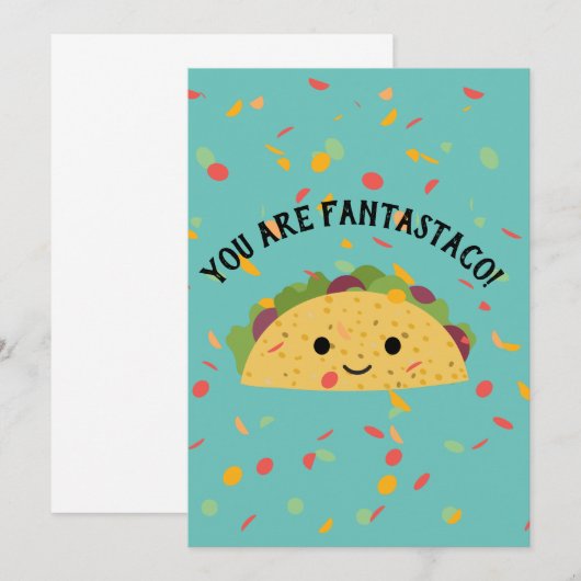 Funny U bent Fantastaco Cute Kawaii Taco Bedankkaart (Voorkant / Achterkant)