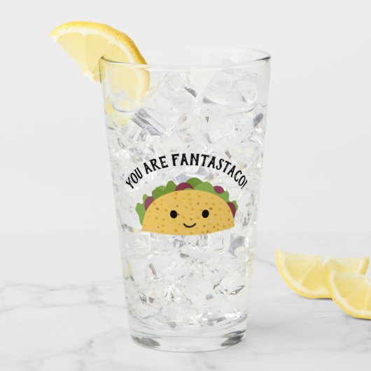 Funny U bent Fantastaco Cute Kawaii Taco Glas (Voorkant ijs)