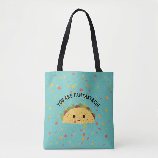Funny U bent Fantastaco Cute Kawaii Taco Tote Bag (Voorkant)