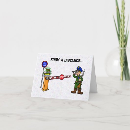 Funny U.S. Border Birthday Cake Card Kaart (Voorkant)