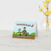 Funny U.S. Border Patrol Agent & Santa Sleigh Card Kaart (Gele Bloem)