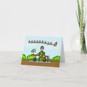 Funny U.S. Border Patrol Agent & Santa Sleigh Card Kaart