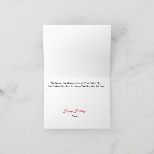 Funny U.S. Border Patrol Agent & Santa Sleigh Card Kaart (Binnen)