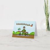 Funny U.S. Border Patrol Agent & Santa Sleigh Card Kaart (Voorkant)
