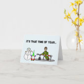 Funny U.S. Border Patrol Snowman and Gnome Card Kaart (Gele Bloem)